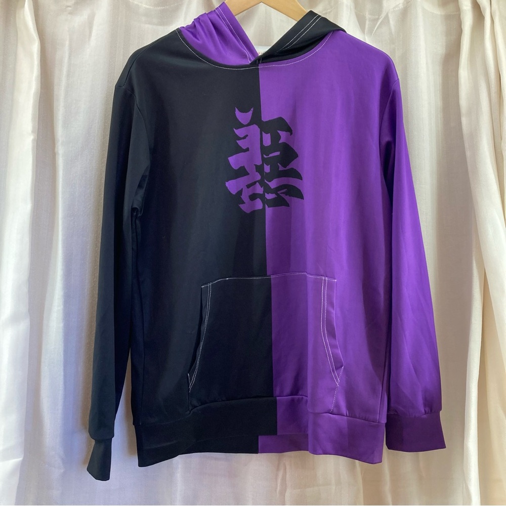 ROMWE Black and Purple Graphic Hoodie‎